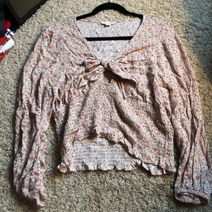 smocked american eagle top